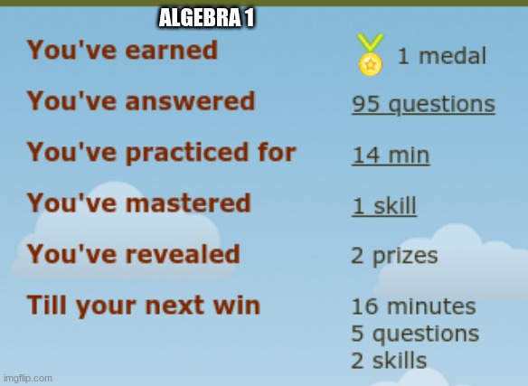 im in 6th grade, this is my first time doing algebra 1 im pog at myself | ALGEBRA 1 | image tagged in algebra,math | made w/ Imgflip meme maker