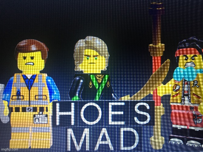Hoes Mad but in lego Blank Meme Template