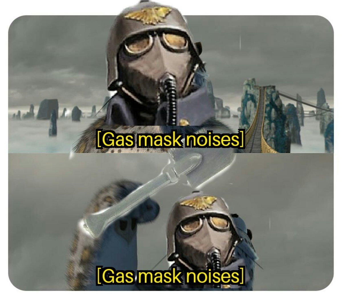 High Quality Gas Mask noises Blank Meme Template