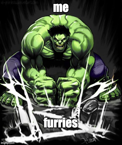 Hulk Smash | me furries | image tagged in hulk smash | made w/ Imgflip meme maker