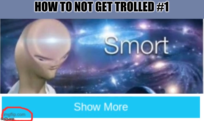 How to not get trolled #1 | HOW TO NOT GET TROLLED #1 | image tagged in meme man smort | made w/ Imgflip meme maker