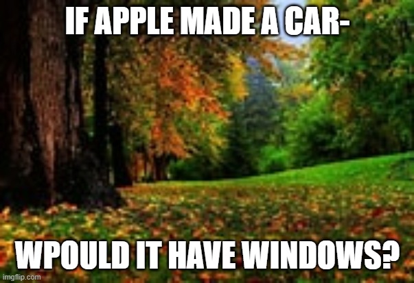 IF APPLE MADE A CAR-; WPOULD IT HAVE WINDOWS? | made w/ Imgflip meme maker