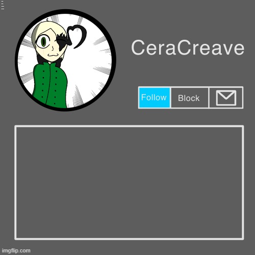 CeraCreave announcement template | Why is there a text box in this corner | image tagged in ceracreave announcement template | made w/ Imgflip meme maker