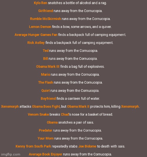 Season 1 Begins. | image tagged in hunger games,funny,funny memes,memes,oh wow are you actually reading these tags | made w/ Imgflip meme maker