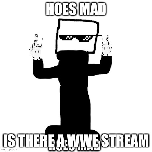 dice hoes mad | IS THERE A WWE STREAM | image tagged in dice hoes mad | made w/ Imgflip meme maker