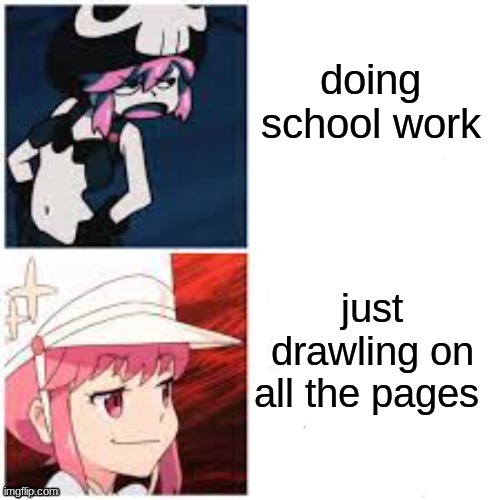 me | doing school work; just drawling on all the pages | image tagged in drake nonon version | made w/ Imgflip meme maker