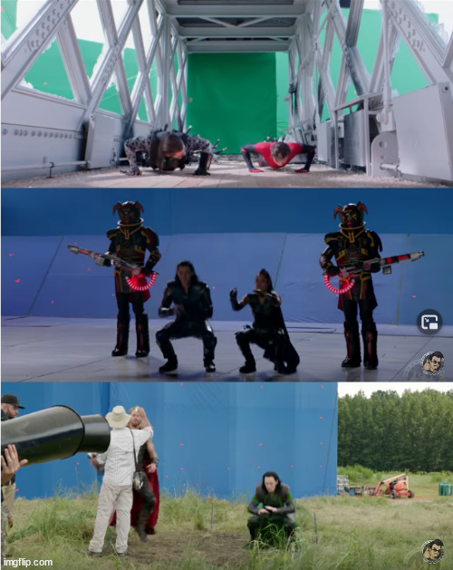 MCU cast working out on set | image tagged in mcu,marvel | made w/ Imgflip meme maker