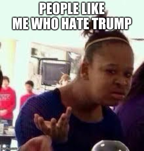 Bruh | PEOPLE LIKE ME WHO HATE TRUMP | image tagged in bruh | made w/ Imgflip meme maker