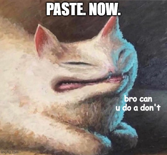 bro can u do a dont | PASTE. NOW. | image tagged in bro can u do a dont | made w/ Imgflip meme maker