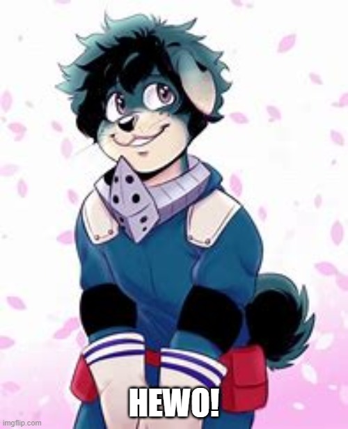 Furry deku | HEWO! | image tagged in furry deku | made w/ Imgflip meme maker