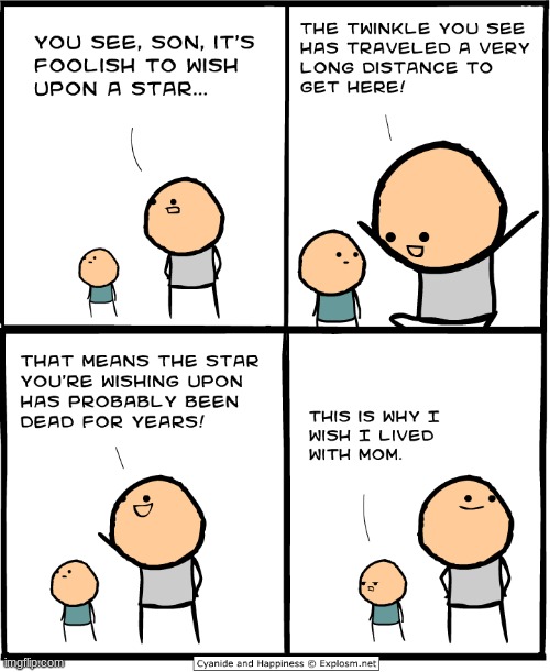 no no hes got a point | image tagged in comics/cartoons,kid,shooting stars | made w/ Imgflip meme maker
