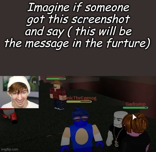 SonicTheEggnog | Imagine if someone got this screenshot and say ( this will be the message in the furture) | image tagged in sonictheeggnog | made w/ Imgflip meme maker