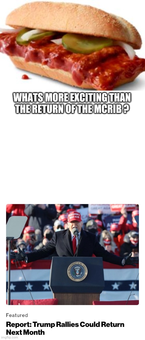 Back | WHATS MORE EXCITING THAN THE RETURN OF THE MCRIB ? | image tagged in blank white template | made w/ Imgflip meme maker