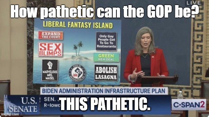 The Pathetic Party | How pathetic can the GOP be? THIS PATHETIC. | image tagged in gop,pathetic,ernst | made w/ Imgflip meme maker