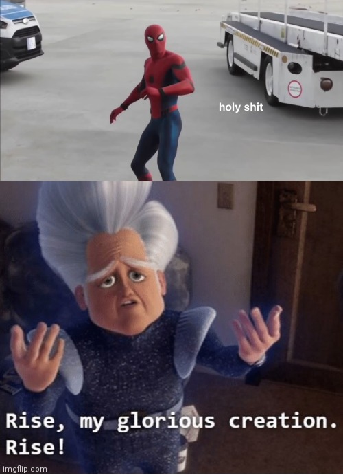 image tagged in holy shit,rise my glorious creation | made w/ Imgflip meme maker
