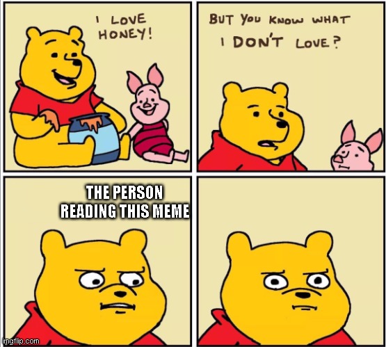 The chinese president is coming for u |  THE PERSON READING THIS MEME | image tagged in serious winnie the pooh | made w/ Imgflip meme maker