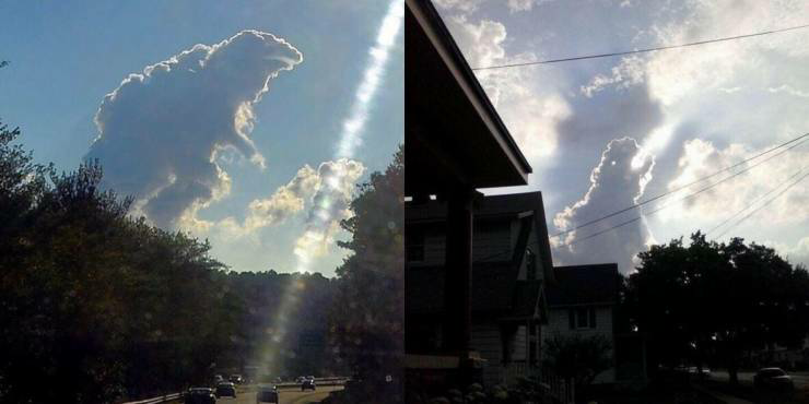 High Quality Godzilla clouds Blank Meme Template