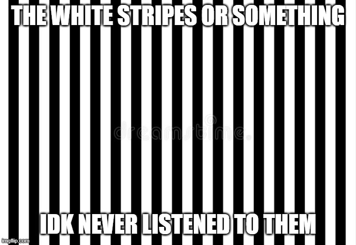 shitpost | THE WHITE STRIPES OR SOMETHING; IDK NEVER LISTENED TO THEM | image tagged in shitpost | made w/ Imgflip meme maker