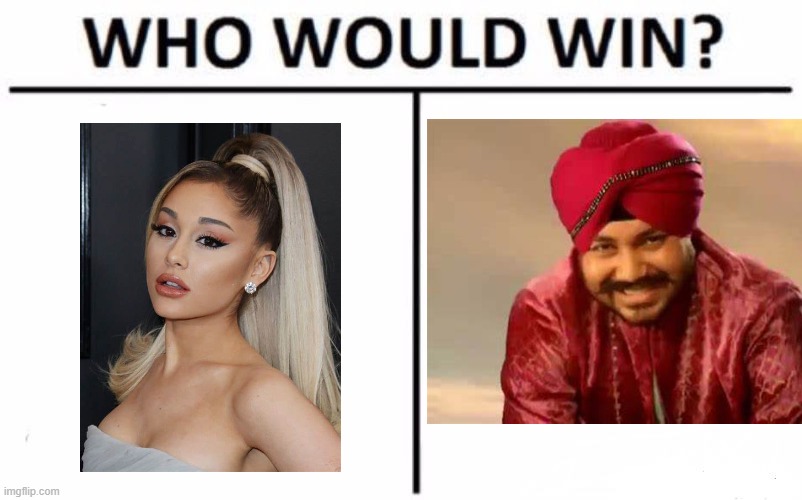 Ariana Grande vs Tunk song guy | image tagged in who would win,ariana grande | made w/ Imgflip meme maker