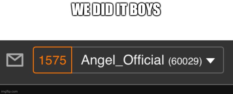 We hit 60k | WE DID IT BOYS | image tagged in 60k,angel,angle | made w/ Imgflip meme maker
