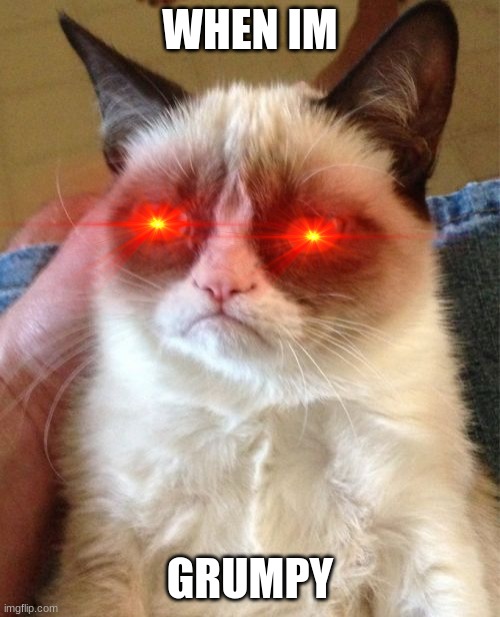 Grumpy Cat Meme | WHEN IM; GRUMPY | image tagged in memes,grumpy cat | made w/ Imgflip meme maker