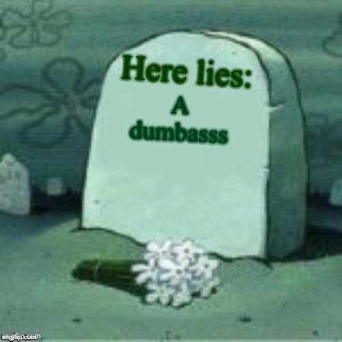Here Lies X | A dumbasss Here lies: | image tagged in here lies x | made w/ Imgflip meme maker