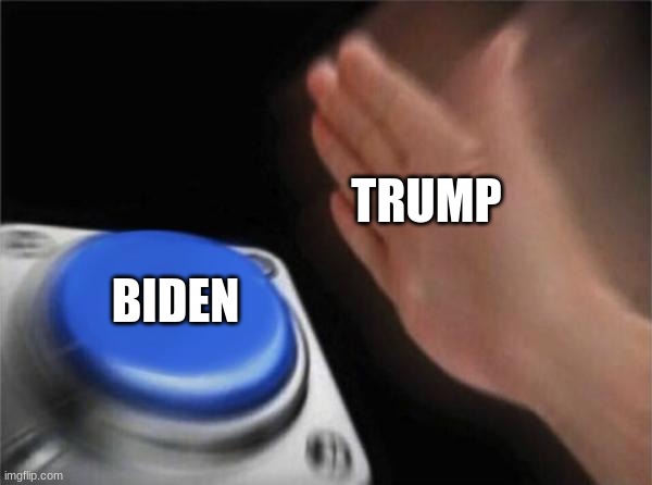 gg | TRUMP; BIDEN | image tagged in memes,blank nut button | made w/ Imgflip meme maker