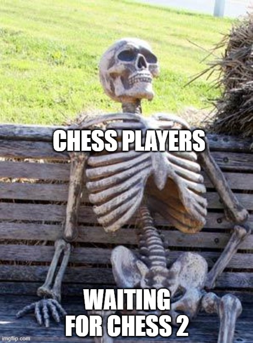 Waiting Skeleton | CHESS PLAYERS; WAITING FOR CHESS 2 | image tagged in memes,waiting skeleton | made w/ Imgflip meme maker