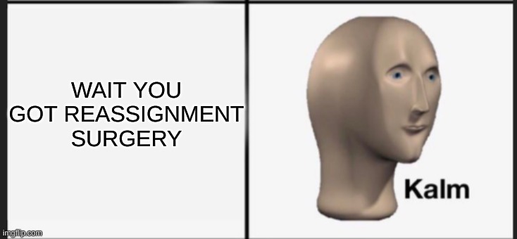 WAIT YOU GOT REASSIGNMENT SURGERY | made w/ Imgflip meme maker