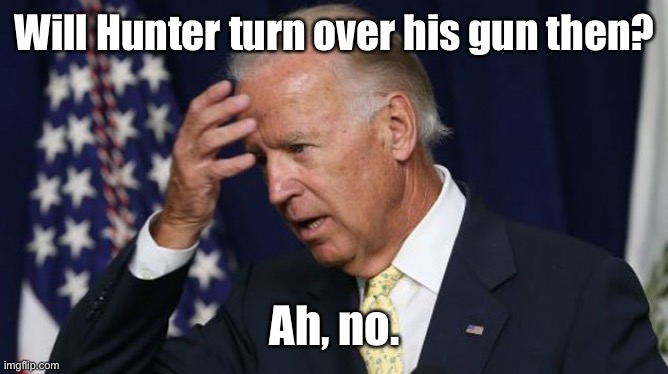 Joe Biden worries | Will Hunter turn over his gun then? Ah, no. | image tagged in joe biden worries | made w/ Imgflip meme maker