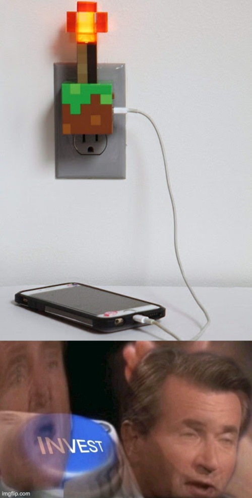 redstone phone charger | image tagged in invest,funny,oh wow are you actually reading these tags | made w/ Imgflip meme maker