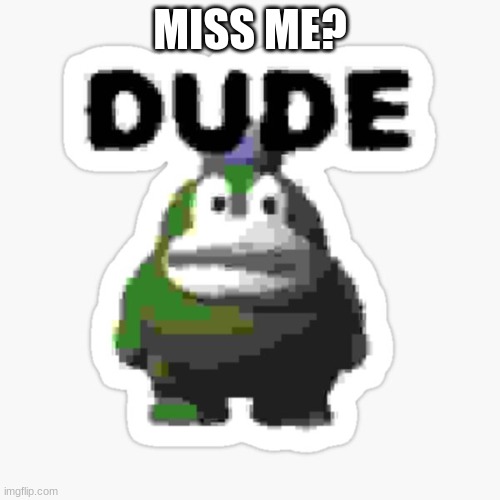 dude spike | MISS ME? | image tagged in dude spike | made w/ Imgflip meme maker