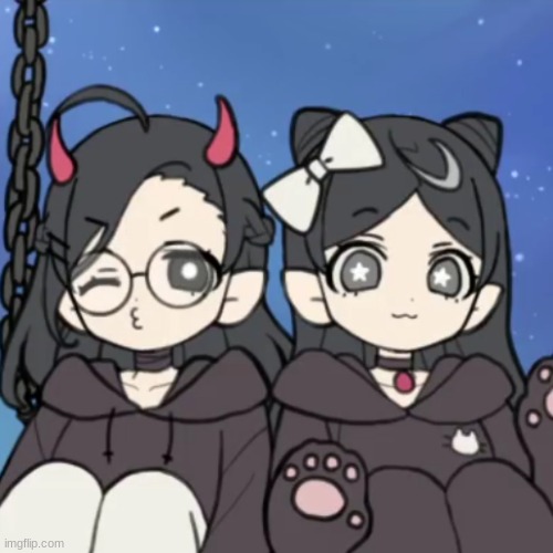 AHHH im made me n starrr im le devel OBVY and star is the one with the bow UwU SHE MY BESTYY | made w/ Imgflip meme maker