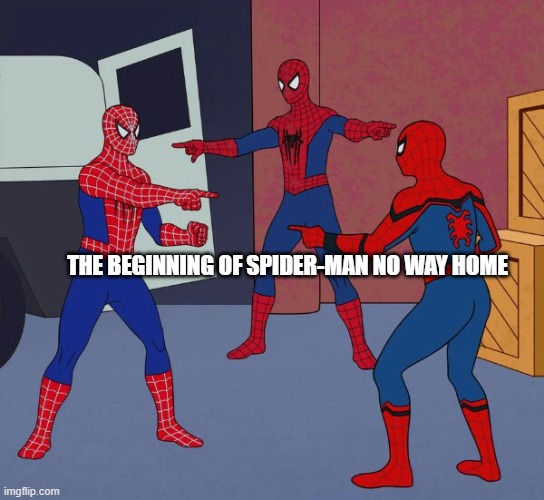 sorry for the little spoiler maybe | THE BEGINNING OF SPIDER-MAN NO WAY HOME | image tagged in spider man triple | made w/ Imgflip meme maker