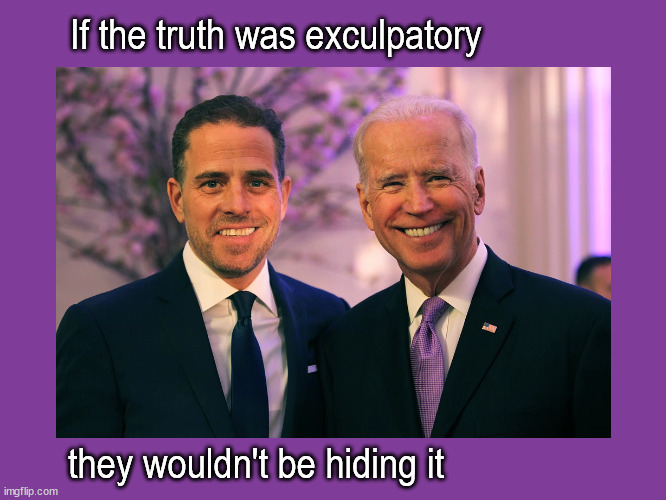 If the truth was exculpatory, they would be telling it | If the truth was exculpatory; they wouldn't be hiding it | image tagged in biden family scandal,hunter biden,politics | made w/ Imgflip meme maker
