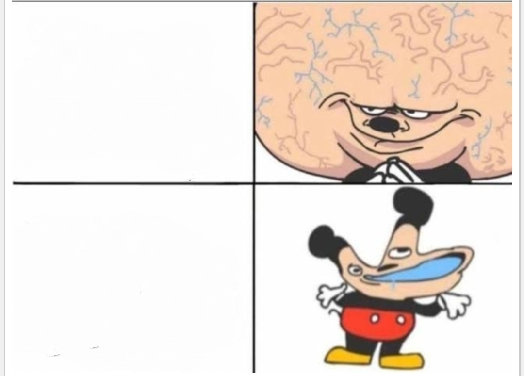 High Quality Mickey mouse brain Blank Meme Template