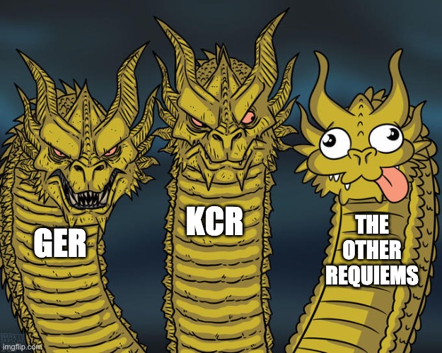 buff killer queen bites the dust or give him rework | KCR; THE OTHER REQUIEMS; GER | image tagged in three-headed dragon | made w/ Imgflip meme maker