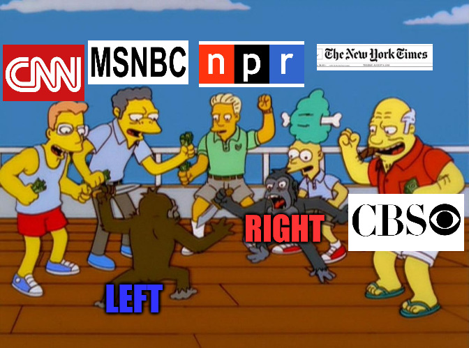 Who is Trying to Divide us? | RIGHT; LEFT | image tagged in simpsons monkey fight | made w/ Imgflip meme maker