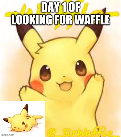 Waffle Temp | DAY 1 OF LOOKING FOR WAFFLE | image tagged in waffle temp | made w/ Imgflip meme maker