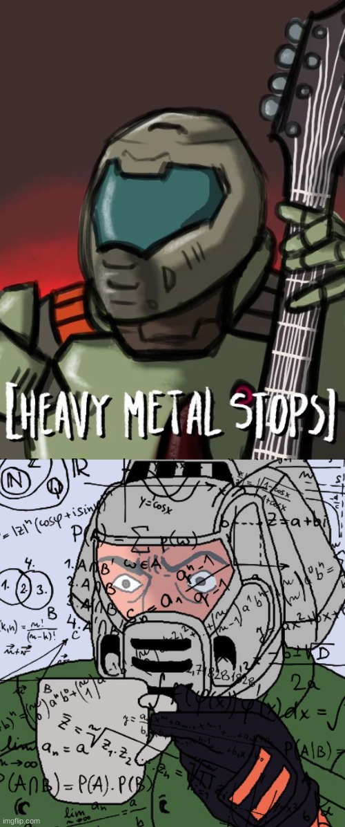 image tagged in heavy metal stop,detective doom guy | made w/ Imgflip meme maker