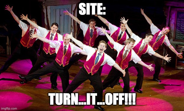 Turn it Off | SITE: TURN...IT...OFF!!! | image tagged in turn it off | made w/ Imgflip meme maker