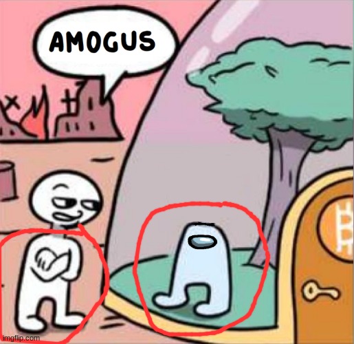 the amogus is just the guy without the head and arms replaced with a class thing | image tagged in amogus | made w/ Imgflip meme maker