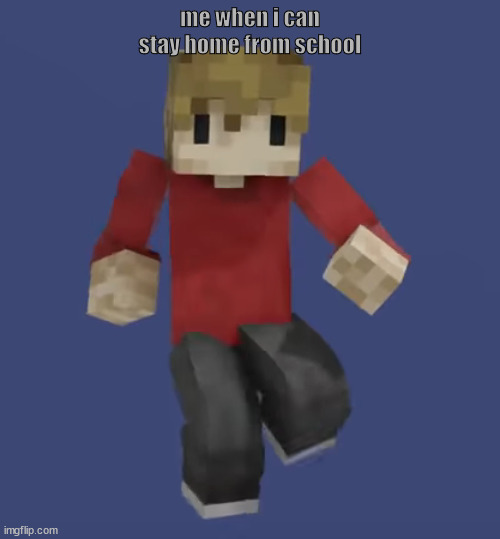 me when i can stay home from school | image tagged in hermitcraft,school | made w/ Imgflip meme maker