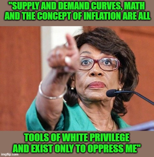 yep | "SUPPLY AND DEMAND CURVES, MATH  AND THE CONCEPT OF INFLATION ARE ALL; TOOLS OF WHITE PRIVILEGE AND EXIST ONLY TO OPPRESS ME" | image tagged in democrats,fascism | made w/ Imgflip meme maker