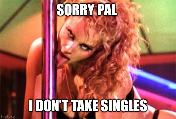 Stripper Pole | SORRY PAL I DON’T TAKE SINGLES | image tagged in stripper pole | made w/ Imgflip meme maker