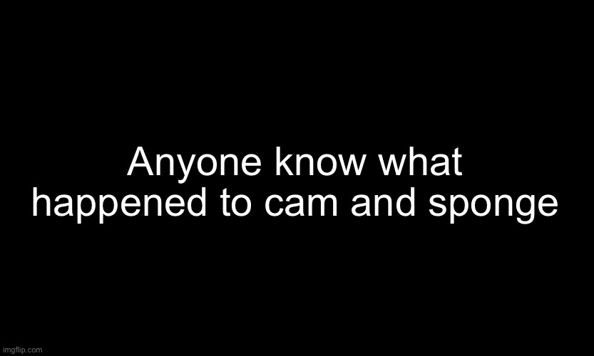 The gon | Anyone know what happened to cam and sponge | made w/ Imgflip meme maker