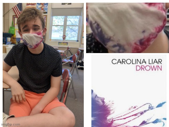 Comparing My Friend's Mask To A Song Cover | image tagged in blank white template | made w/ Imgflip meme maker