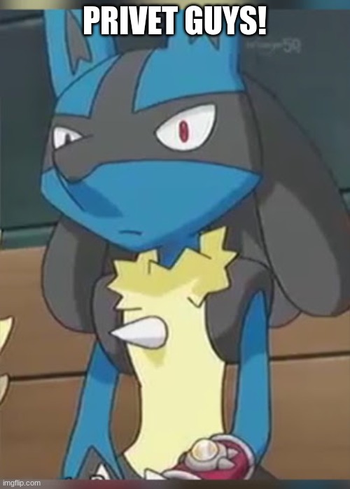 Lucario | PRIVET GUYS! | image tagged in lucario | made w/ Imgflip meme maker