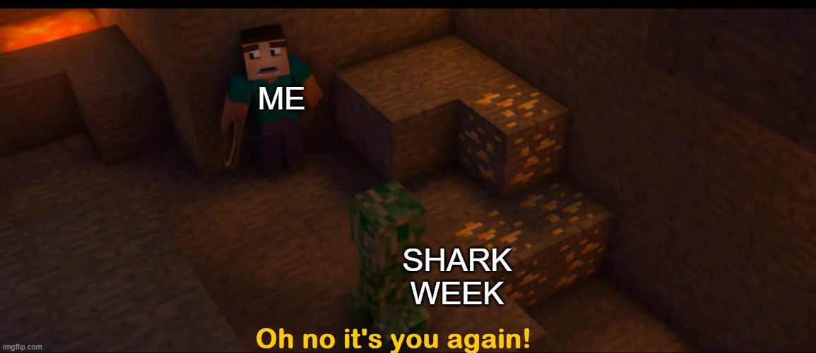 oh no you again | ME; SHARK WEEK | image tagged in oh no it's you again | made w/ Imgflip meme maker