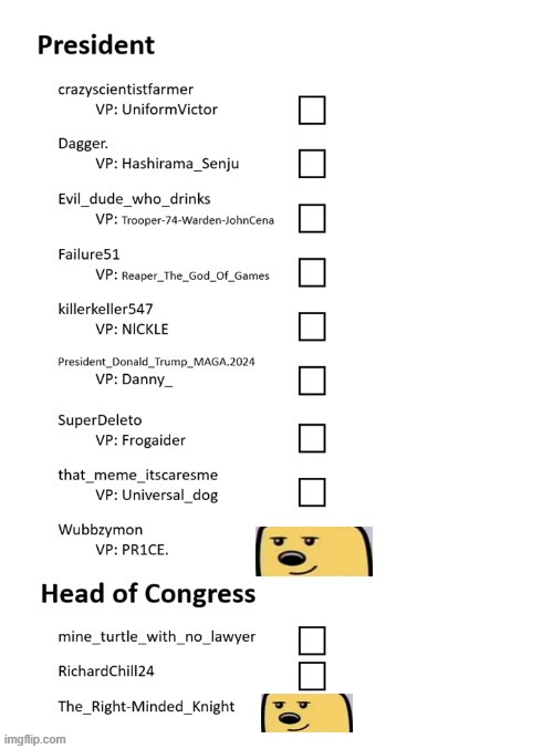 My vote/ballot | image tagged in vote | made w/ Imgflip meme maker